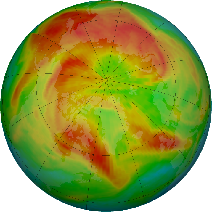 Arctic ozone map for 19 April 2004